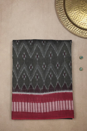 Black Ikkat Sambalpuri Cotton Saree | A052302507 – Priyadarshini Handloom